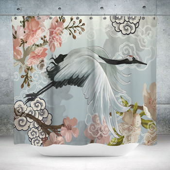 Flying Elegant White Japanese  Custom Size Shower Curtain