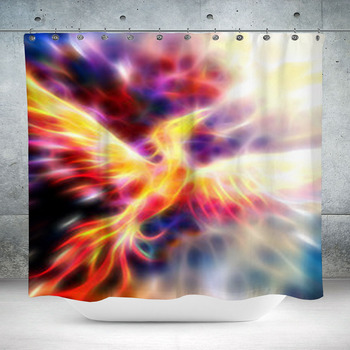 Flying Phoenix Bird As Symbol  Custom Size Shower Curtain