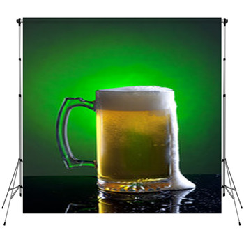 Foamy Mug Of Beer. Custom Size Backdrop