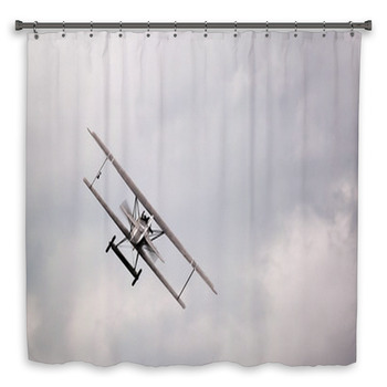Vintage Airplane Shower Curtains Mats Towels Personalize