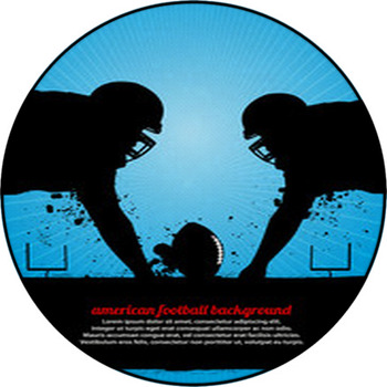 Football Faceoff Round Rug