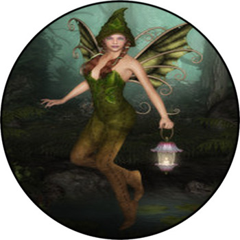Forest Fairy With Lantern Round Rug