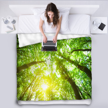 Forest Trees Fleece Blanket