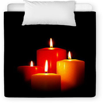 Four Christmas Candles On Black Toddler Duvet