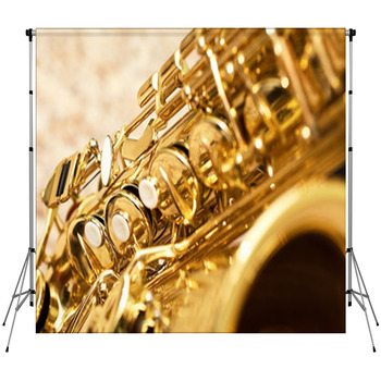 Fragment Saxophone Closeup Fleece Backdrop