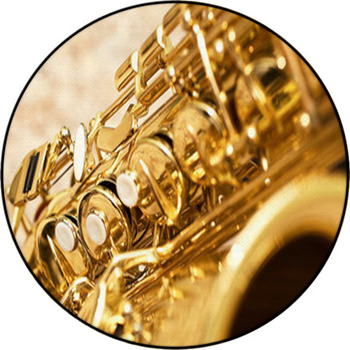 Fragment Saxophone Closeup Round Rug