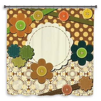Frame With Different Scrapbook Objects Shower Curtain