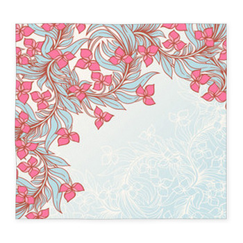 Frame With Turquoise Leafes Custom Size Floor Mat