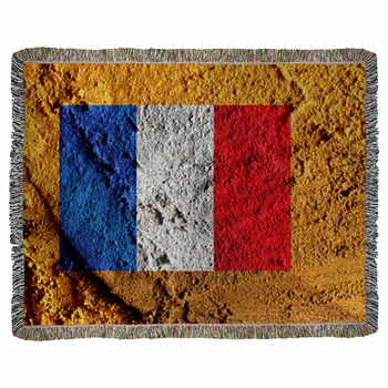 France Flag Illustration Woven Throw Blanket