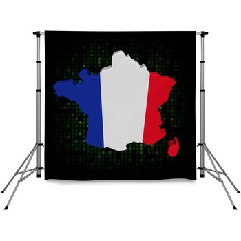 France Map Flag On Hex Code Pole Pocket Backdrop