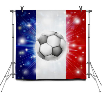 France Soccer Flag Fleece Backdrop