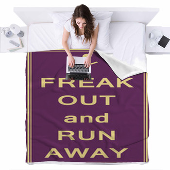Freak Out And Run Fleece Bed Blanket