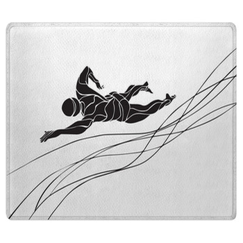 Freestyle Swimmer Silhouette Sport Swimming Bath Mat