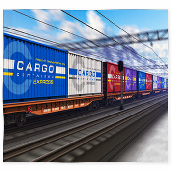 Freight Train With Cargo Containers Custom Size Floor Mat