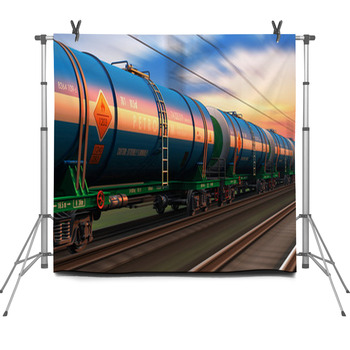 Freight Train With Petroleum Tankcars Fleece Backdrop