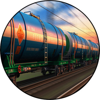 Freight Train With Petroleum Tankcars Round Rug
