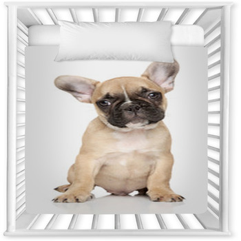 French Bulldog Puppy Portrait Baby Crib Comforter