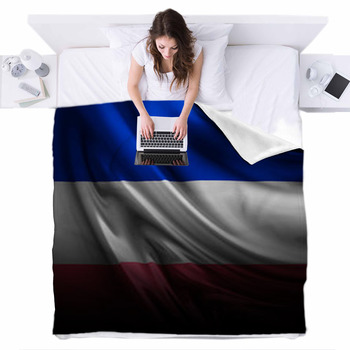 French Flag Fleece Bed Blanket