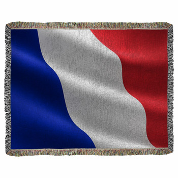 French Flag Woven Throw Blanket