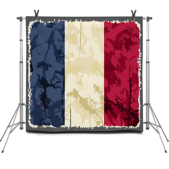 French Grunge Flag Vector Illustration Fleece Backdrop