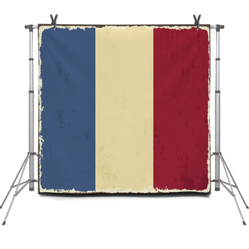 French Grunge Flag Vector Illustration Fleece Backdrop