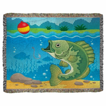 Freshwater Fish Theme Image 4 Woven Throw Blanket