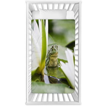 Frog Among White Lilies Baby Crib Comforter
