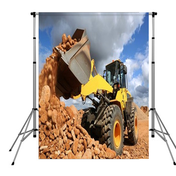 Front End Loader Tipping Stone Pole Pocket Backdrop