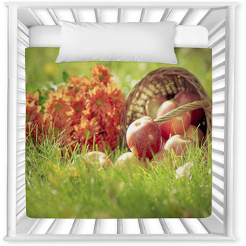 Fruits And Flowers In Autumn Baby Crib Comforter