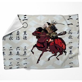 Fujiwara Samurai At Kasuga Taisha Woven Throw Blanket
