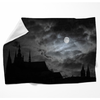 Full Moon Over Transilvania Fleece Blanket