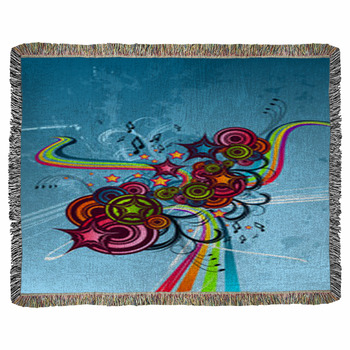 Funky Colour Abstract Woven Throw Blanket
