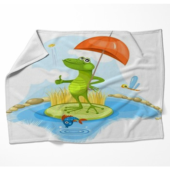 Funny Frog Woven Throw Blanket