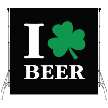 Funny I Love Beer - Shamrock Custom Size Backdrop