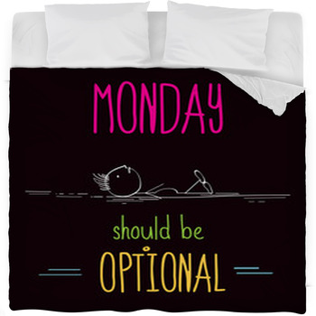 Funny Illustration With Message Fleece Bed Blanket