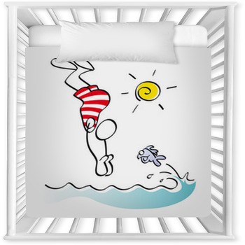 Funny Swimmer Baby Crib Comforter