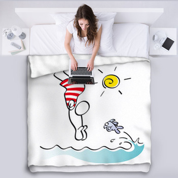 Funny Swimmer Fleece Blanket