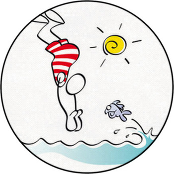 Funny Swimmer Round Rug