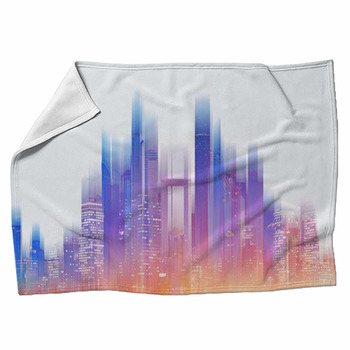 Futuristic Modern Building With Bright Fleece Blanket