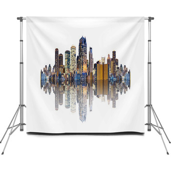 Futuristic Modern Buildings With Custom Size Backdrop