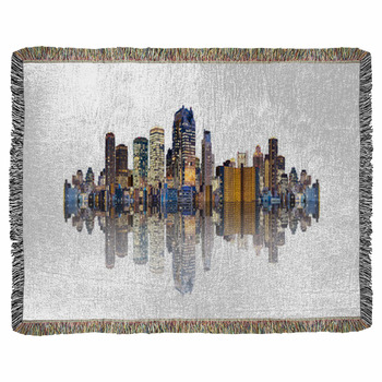 Futuristic Modern Buildings With Woven Throw Blanket