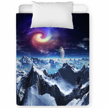Futuristic Temple On Alien Ice World Toddler Comforter