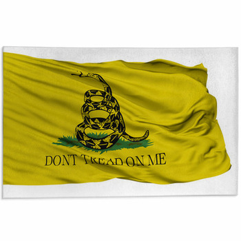 Gadsden Flag Isolated On White Background 3d Area Rug