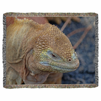 Galapagos Land Iguana, Galapagos Woven Throw Blanket