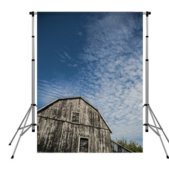 Gambrel Roof Black Weathered Barn Pole Pocket Backdrop