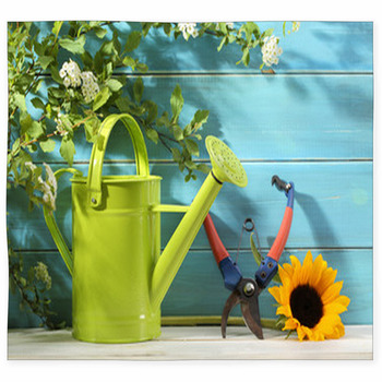 Gardening Tools And Flower Custom Size Floor Mat