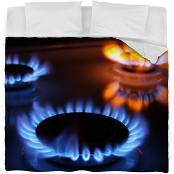 Gas Flames Fleece Bed Blanket