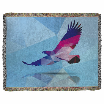 Geometric Polygonal Eagle Pattern Woven Throw Blanket