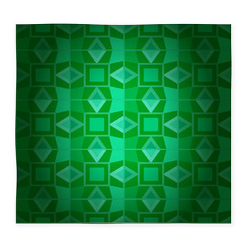 Geometrical Dark Emerald Damask Custom Size Floor Mat