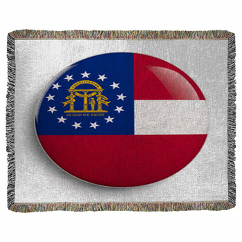Georgia State Flag Woven Throw Blanket